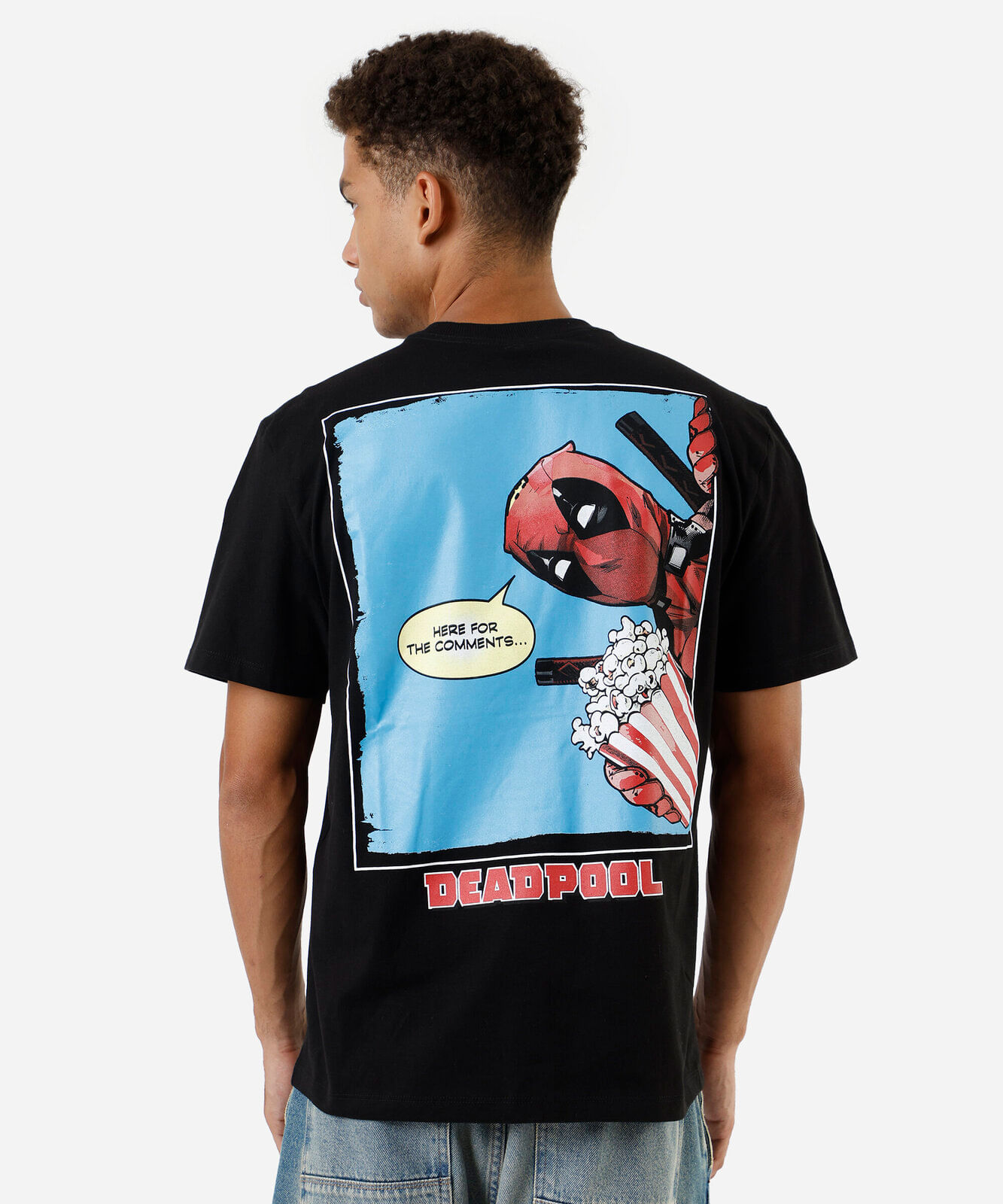 camiseta masculina de algodão deadpool preta