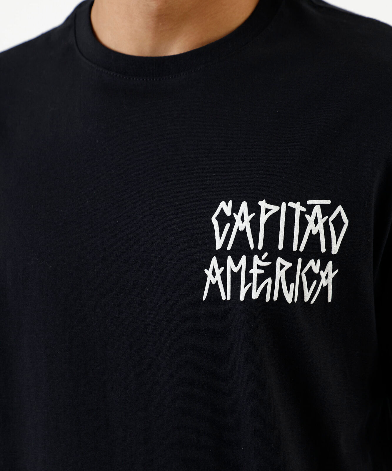 camiseta masculina de algodão capitão américa preta