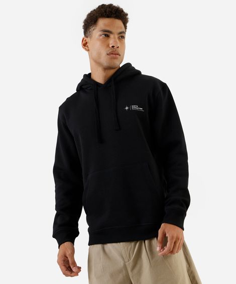 blusão masculino de moletom planeta costas preta