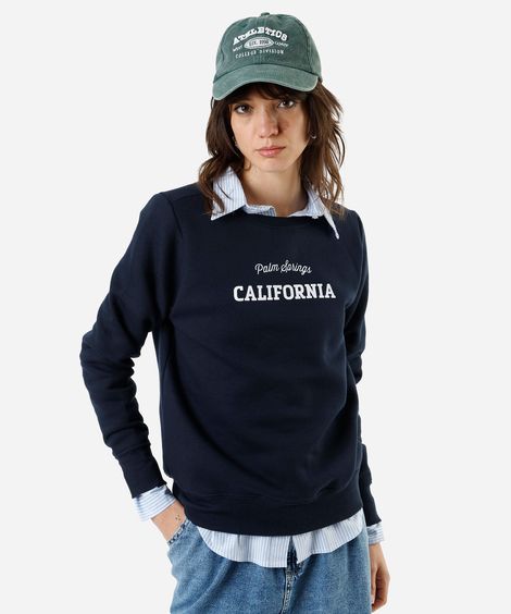 blusão feminino de moletom palm springs califórnia azul