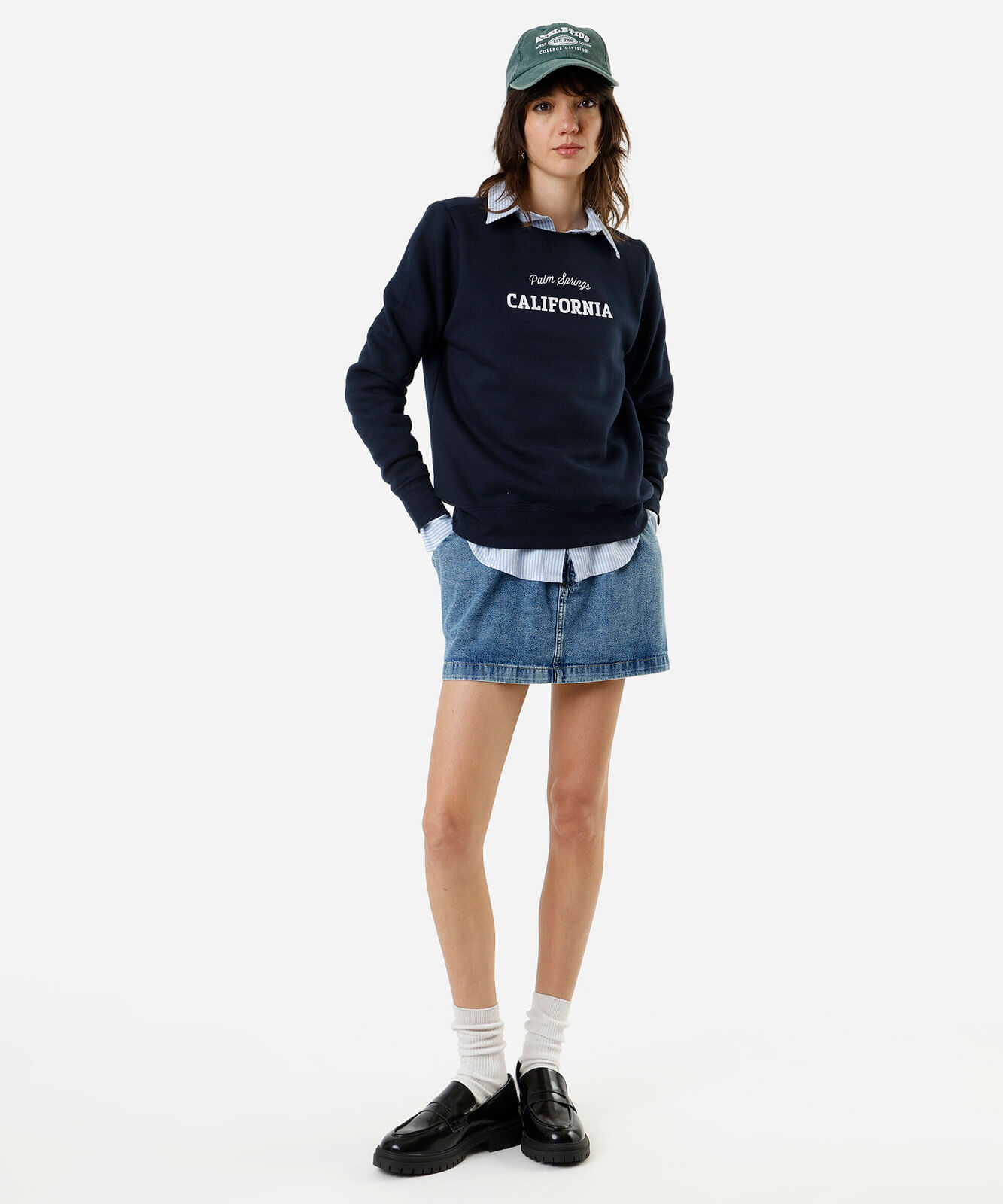 blusão feminino de moletom palm springs califórnia azul