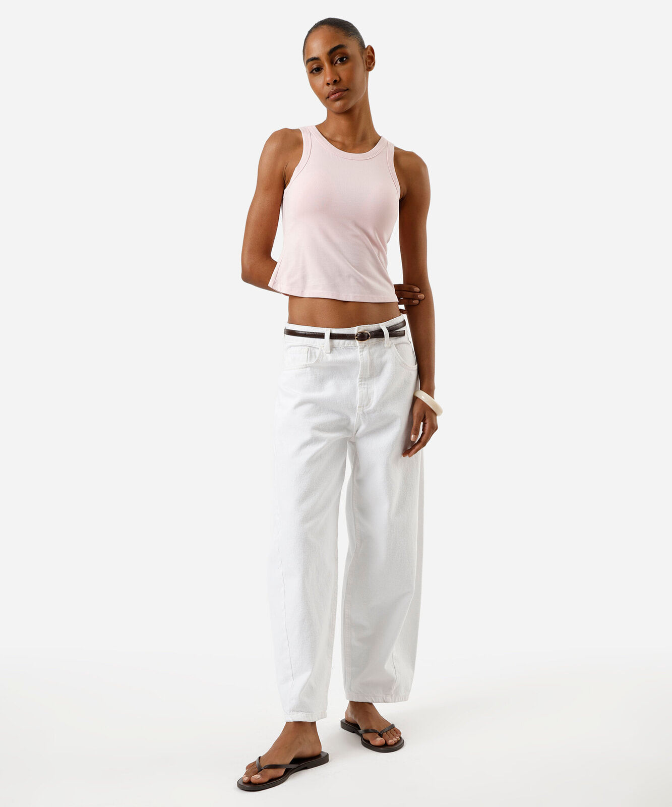 regata feminina cropped com bojo rosa