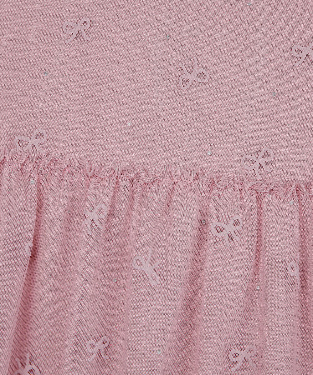 vestido halterneck infantil de tule lacinho rosa