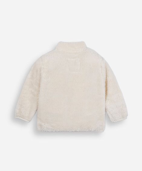 jaqueta infantil de pelúcia off white