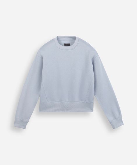 blusão juvenil de moletom com recorte azul