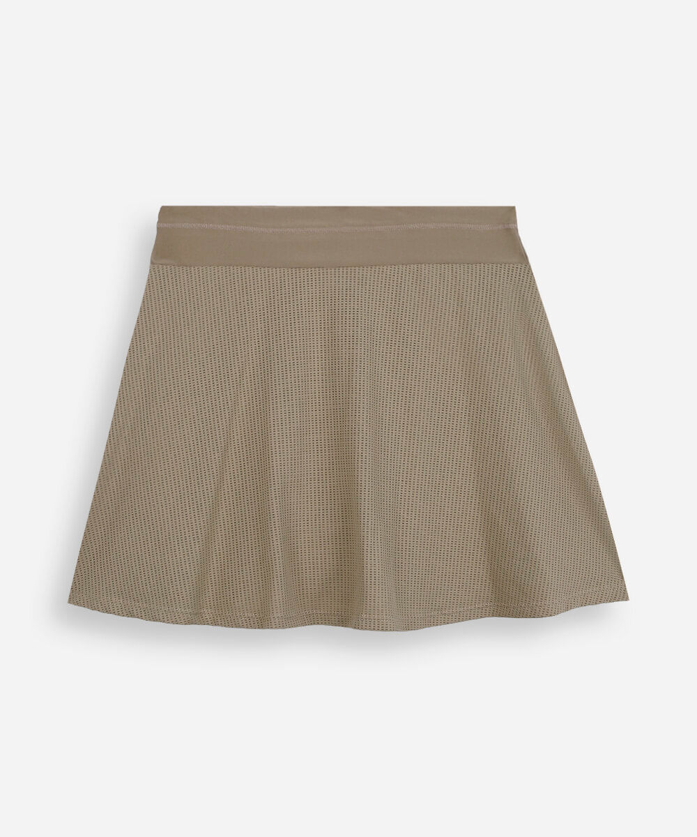 short saia juvenil texturizado marrom
