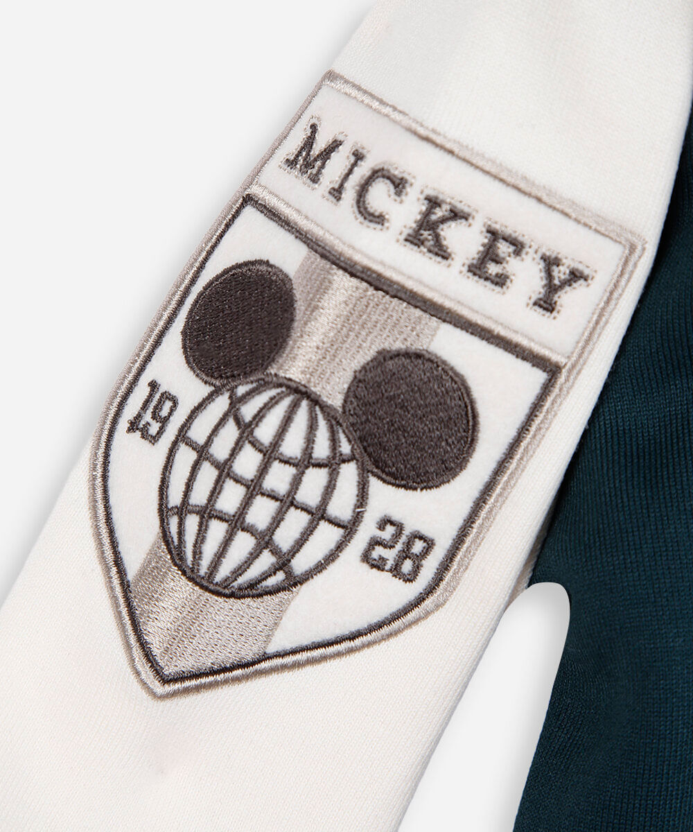 jaqueta bomber infantil de moletom mickey verde