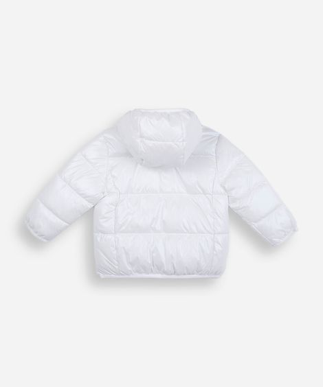 jaqueta puffer infantil com capuz hello kitty e amigos off white