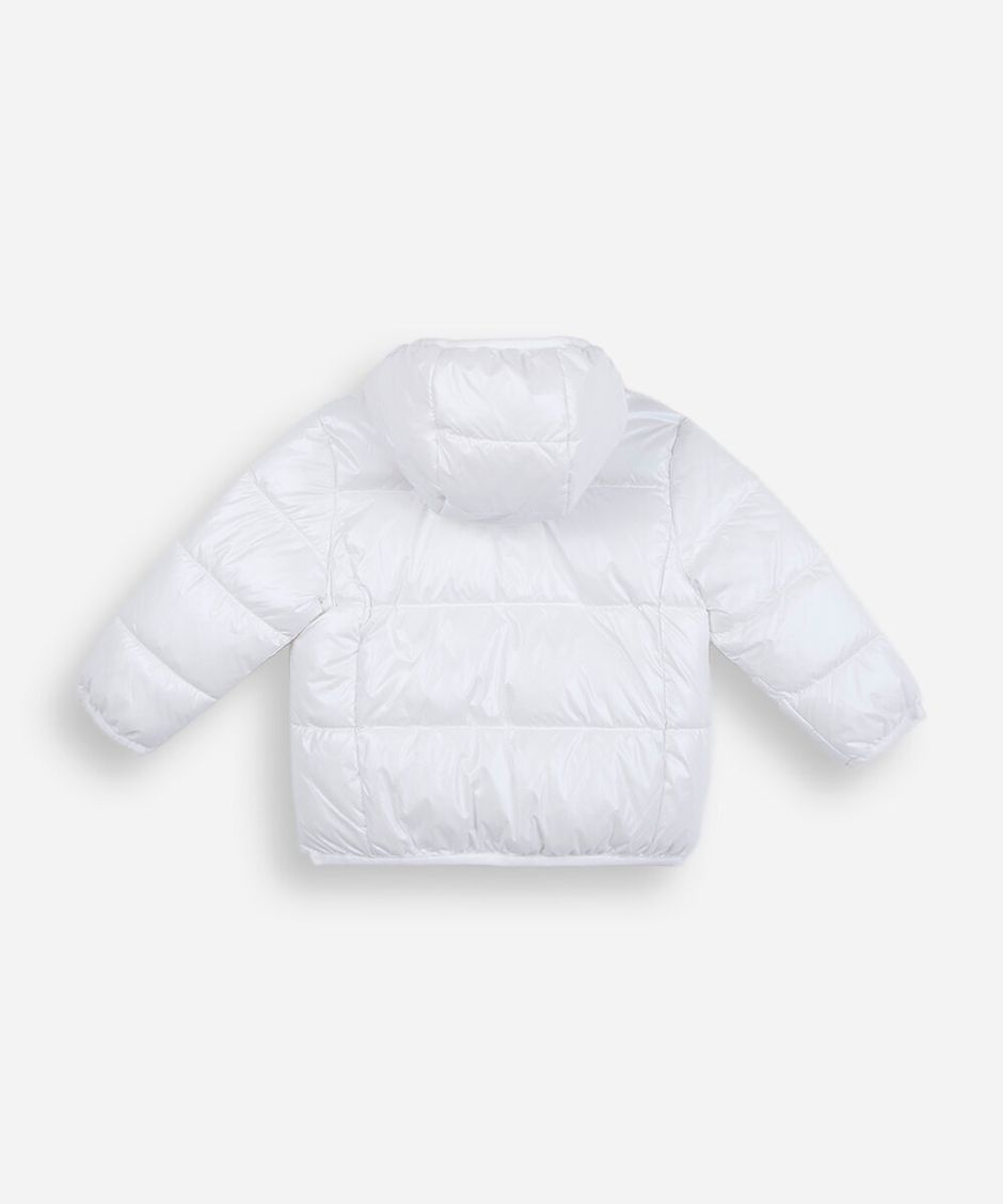 jaqueta puffer infantil com capuz hello kitty e amigos off white