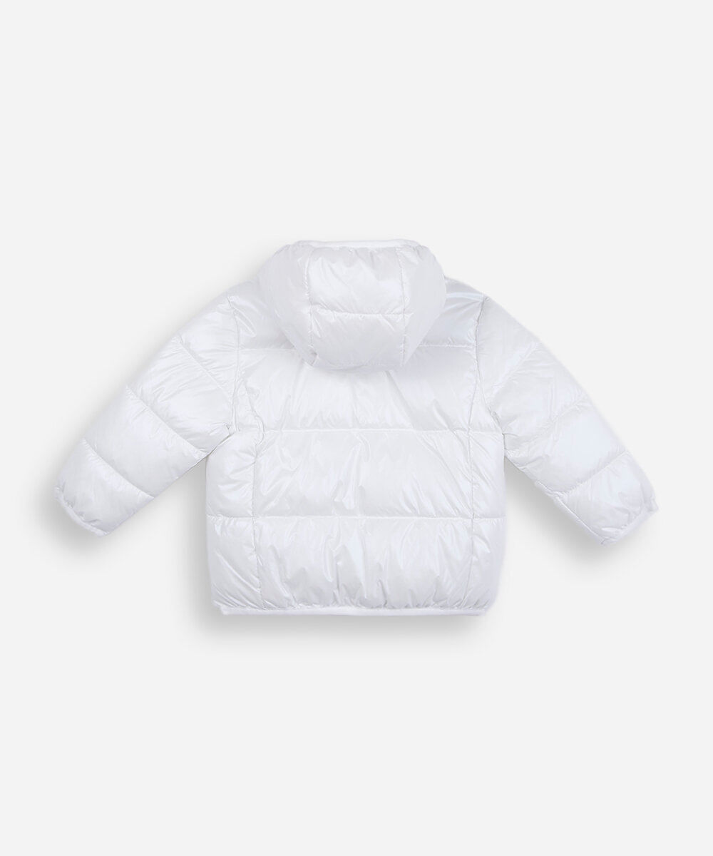 jaqueta puffer infantil com capuz hello kitty e amigos off white