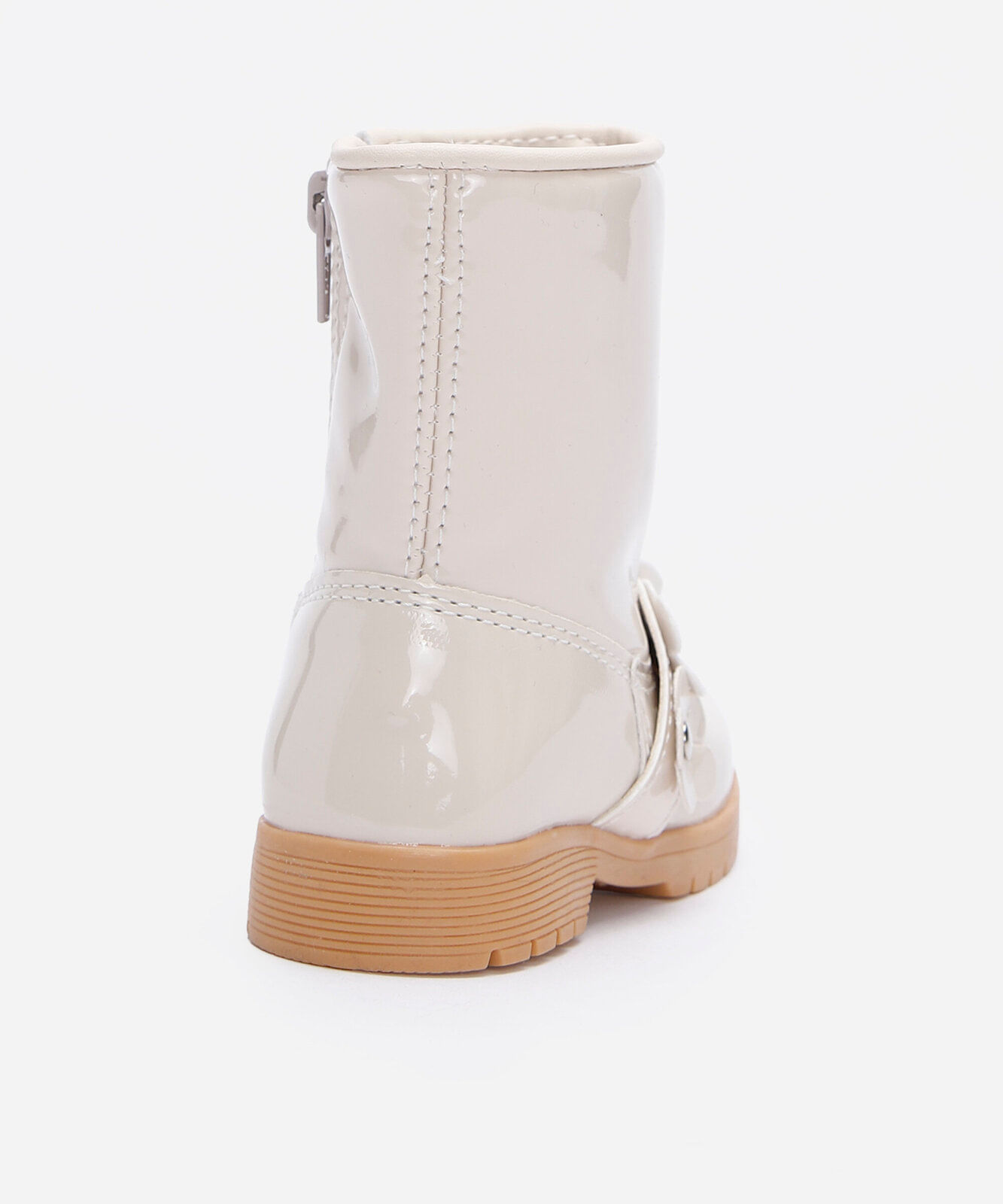 bota infantil floral bege