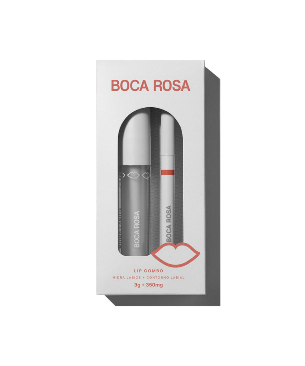kit boca rosa lip combo contorno labial amêndoa e hidra lábios natural