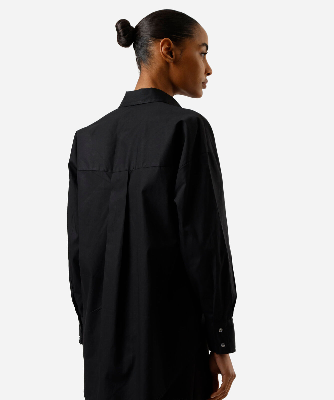 camisa oversized feminina de algodão preta
