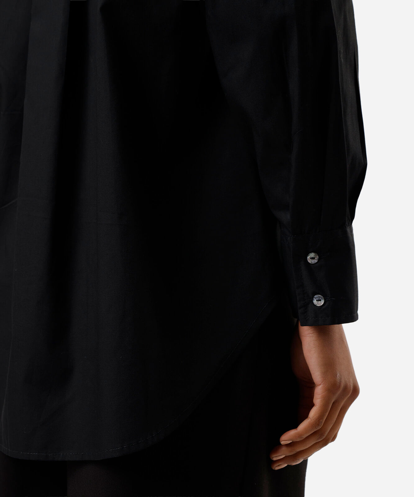 camisa oversized feminina de algodão preta