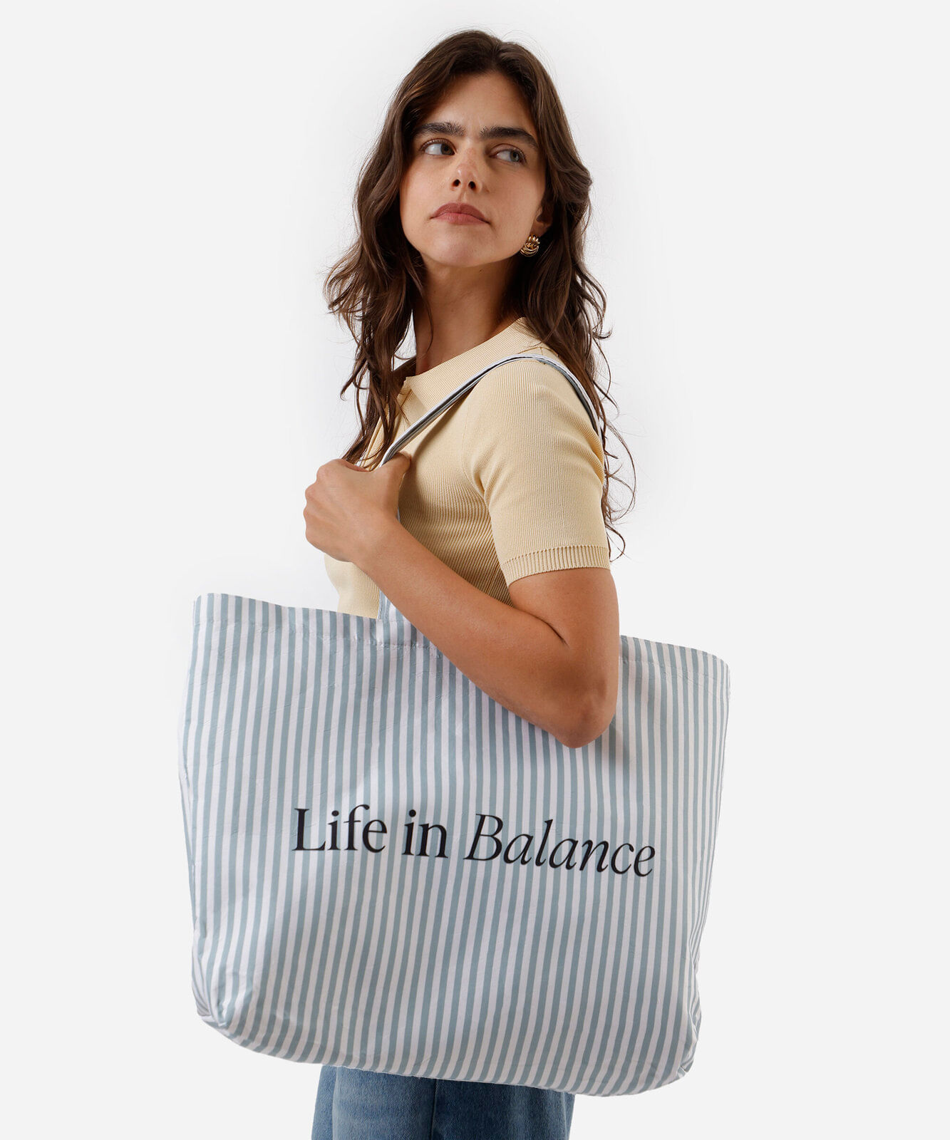 bolsa tote listrada colorida