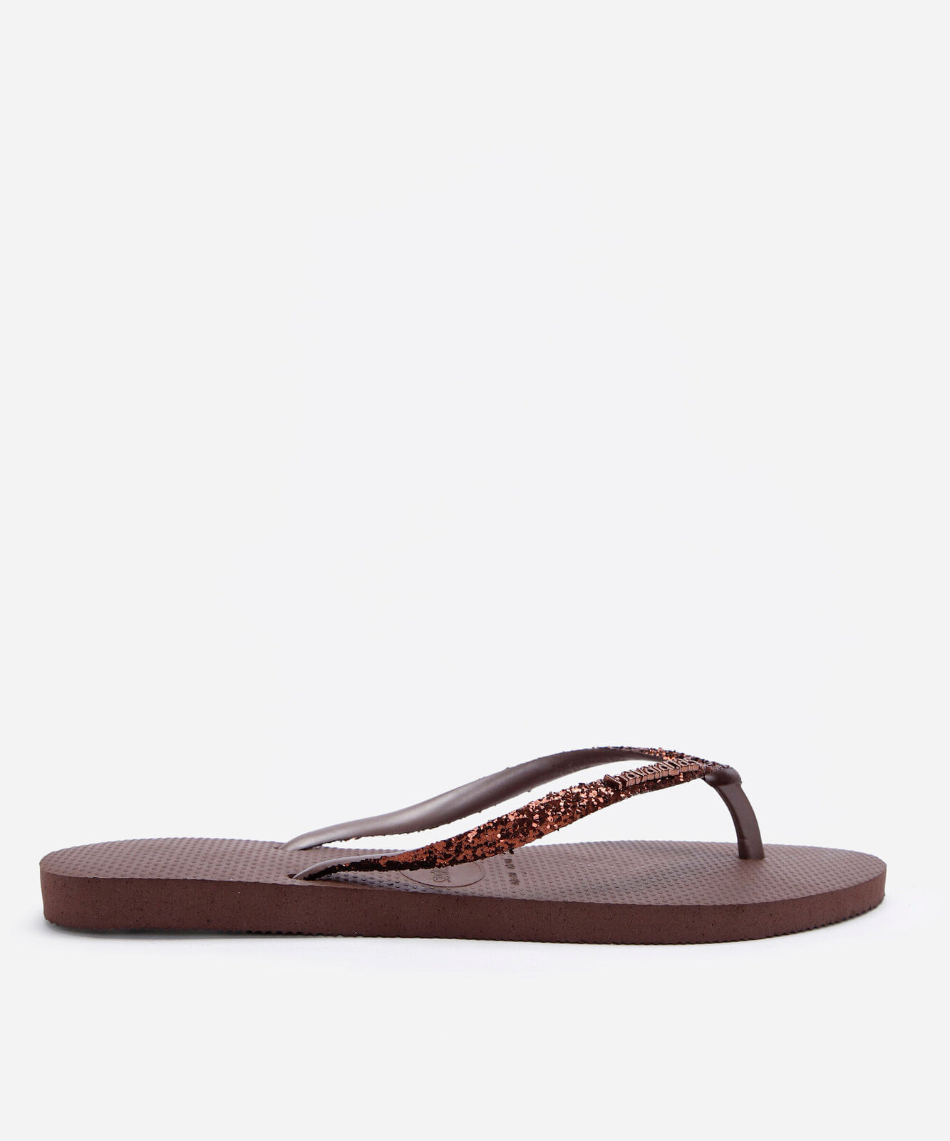 chinelo slim feminino com glitter havainas marrom