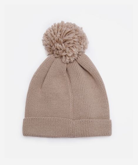 gorro infantil de tricot dinossauro bege