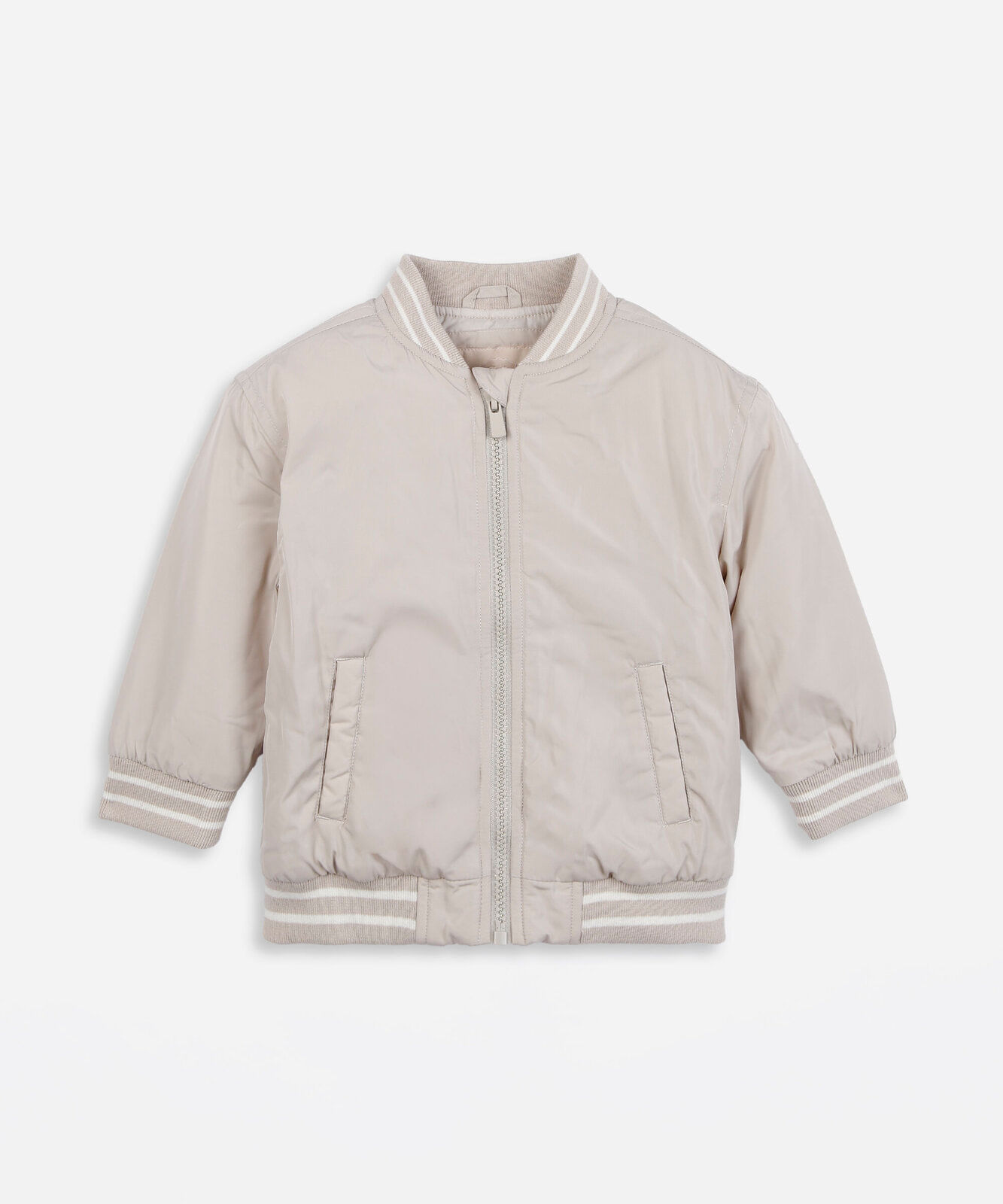 jaqueta bomber infantil manga longa bege