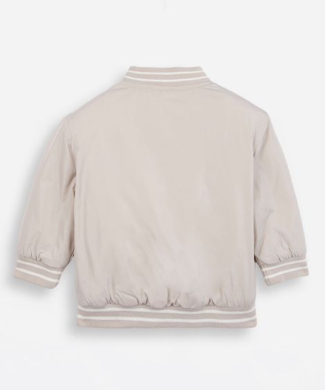 jaqueta bomber infantil manga longa bege