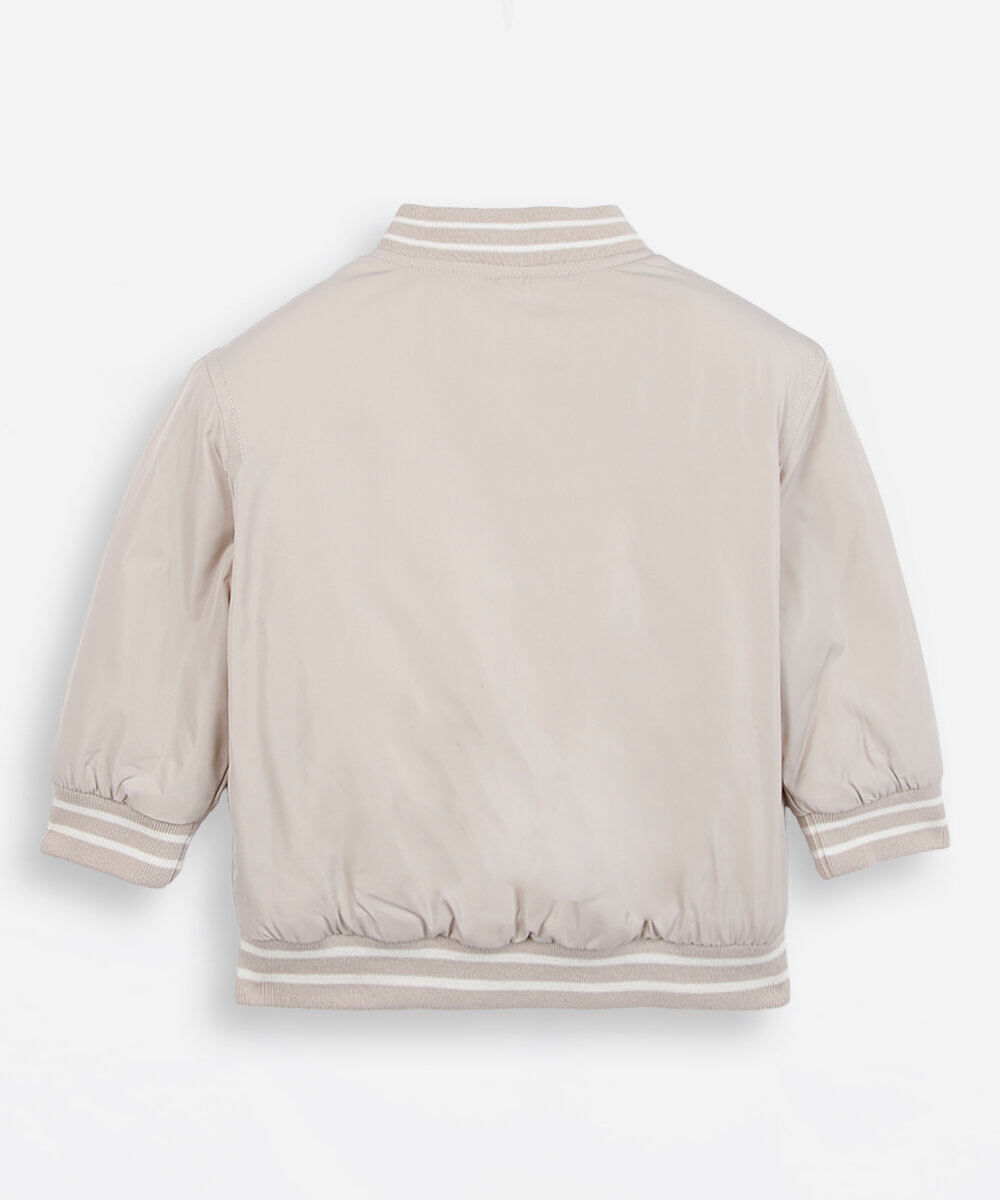 jaqueta bomber infantil manga longa bege