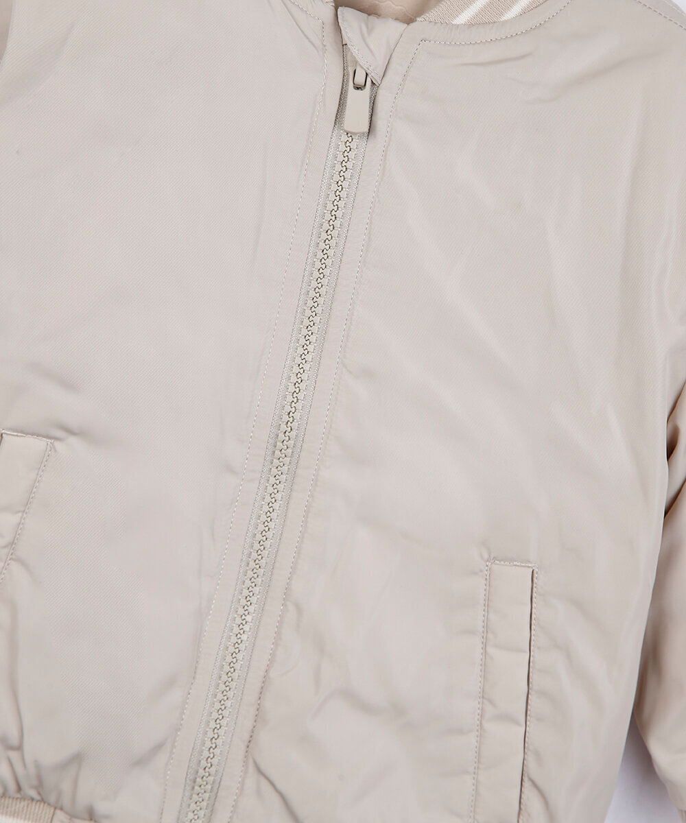 jaqueta bomber infantil manga longa bege