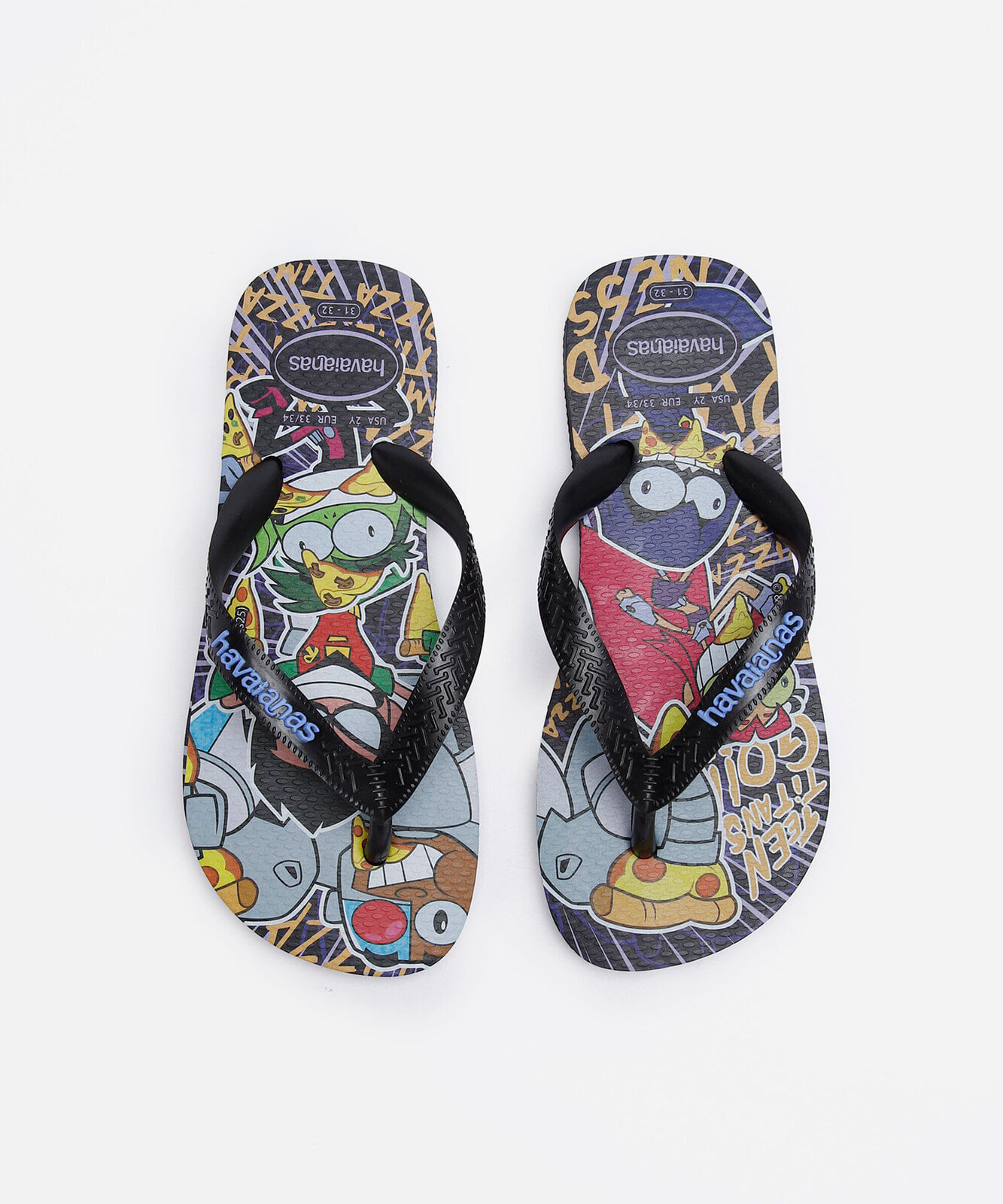 chinelo infantil havaianas estampado preto
