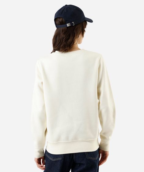 blusão feminino de moletom oversized snoopy bege