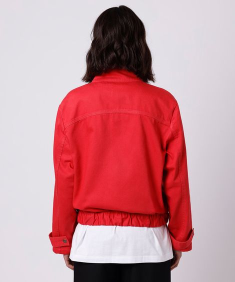 jaqueta feminina de sarja mindset vermelha