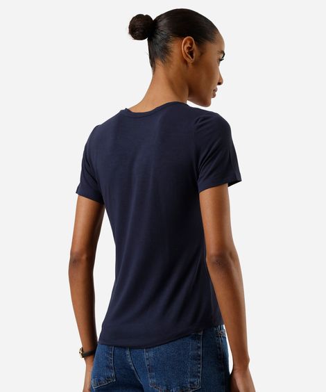 camiseta feminina lisa azul