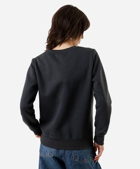 blusão feminino de moletom kuromi cinza