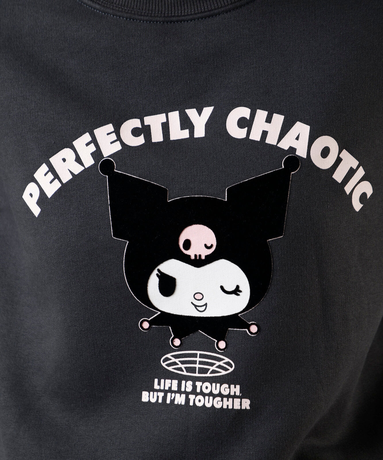 blusão feminino de moletom kuromi cinza