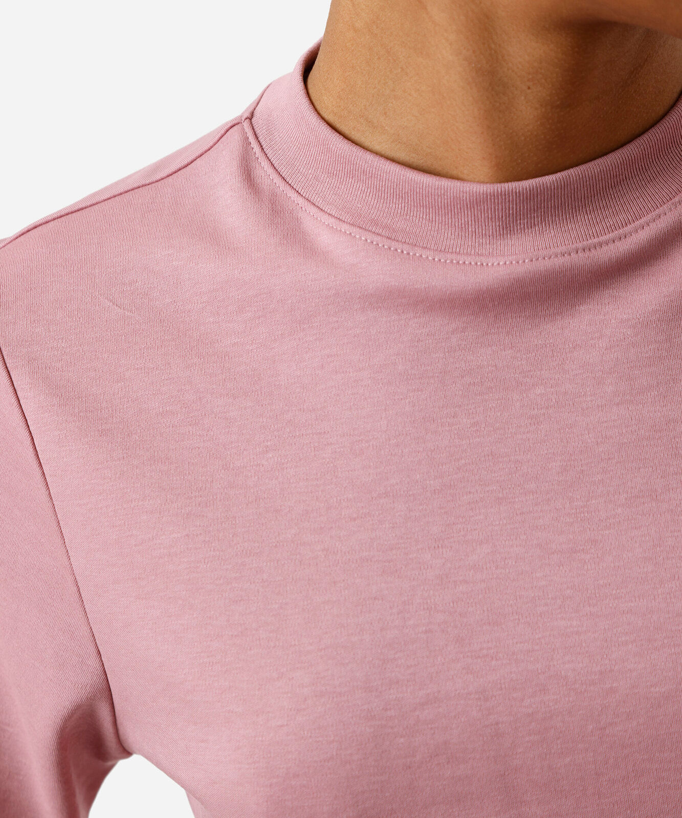 camiseta básica feminina de algodão peruano bege