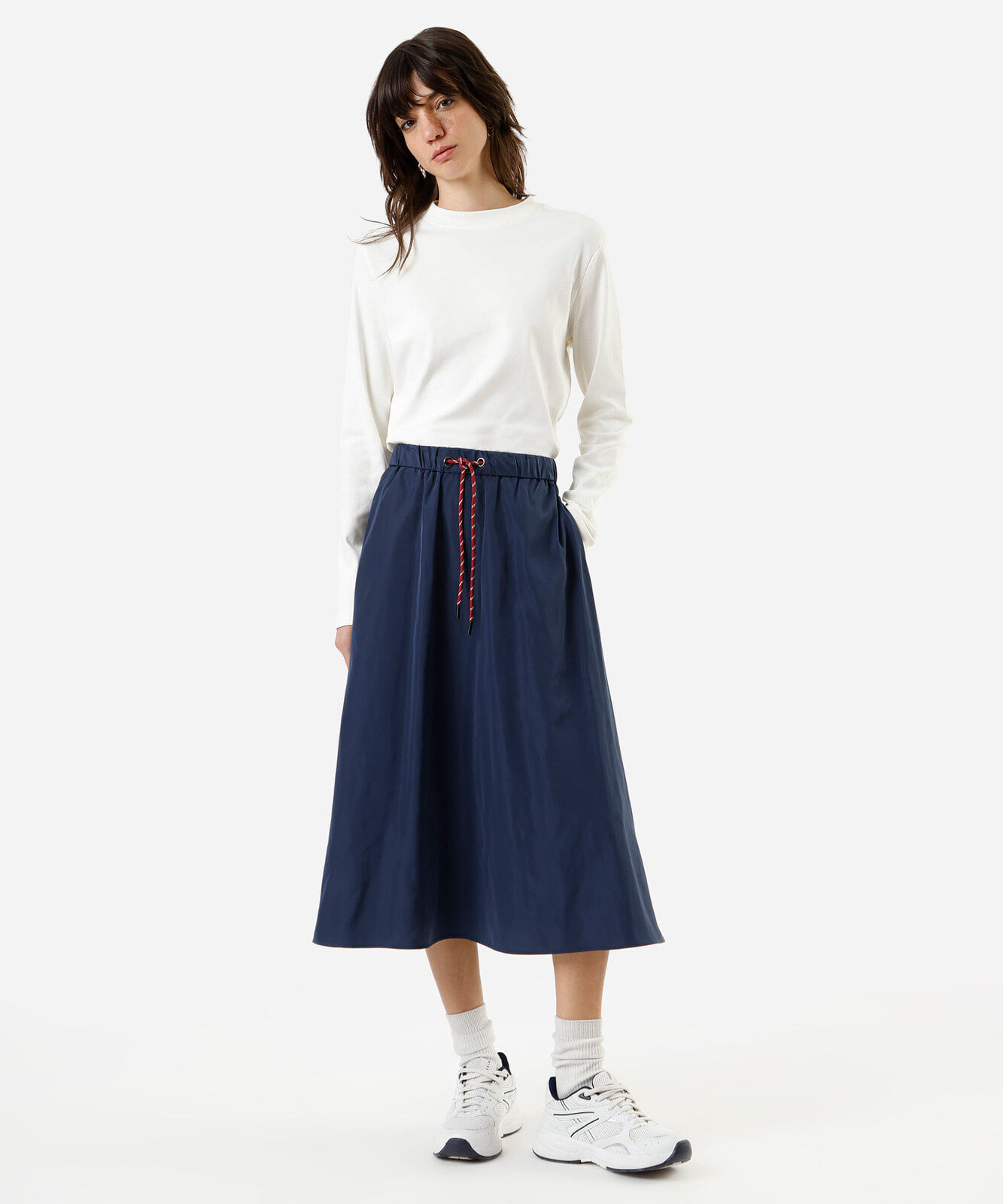 blusa feminina algodão peruano manga longa lisa off white