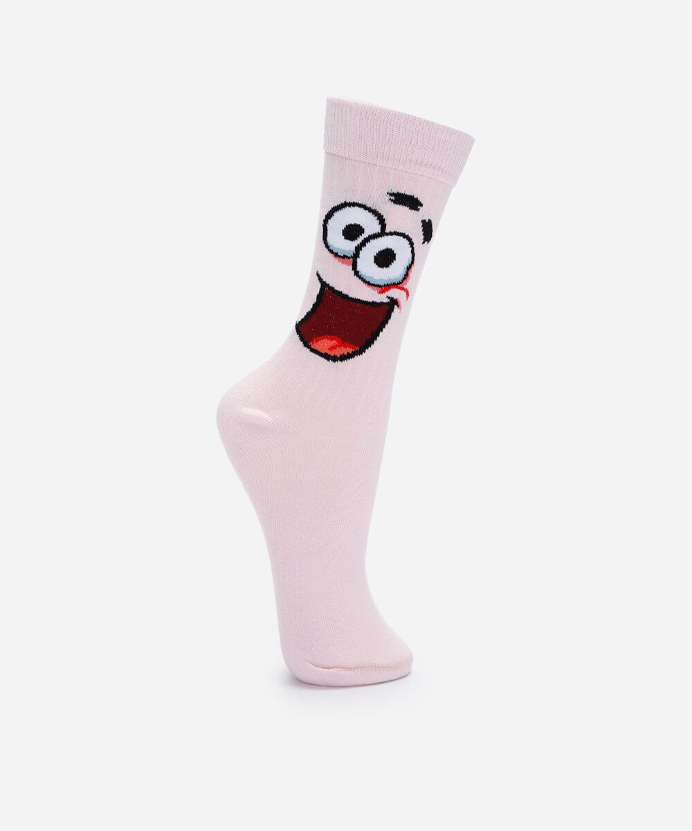 meia masculina cano alto patrick rosa