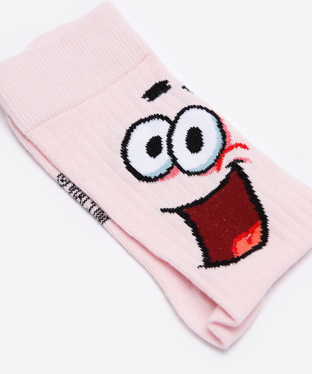 meia masculina cano alto patrick rosa