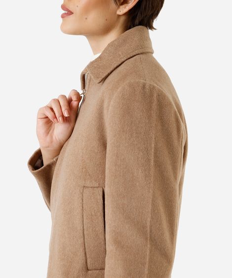 jaqueta feminina texturizada bege