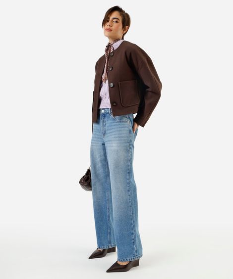 calça jeans feminina oversized cintura baixa azul