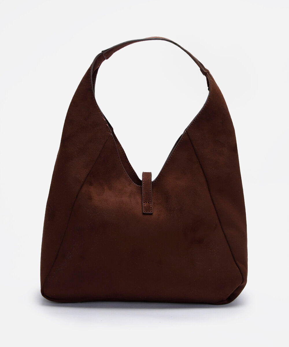 bolsa hobo texturizada marrom