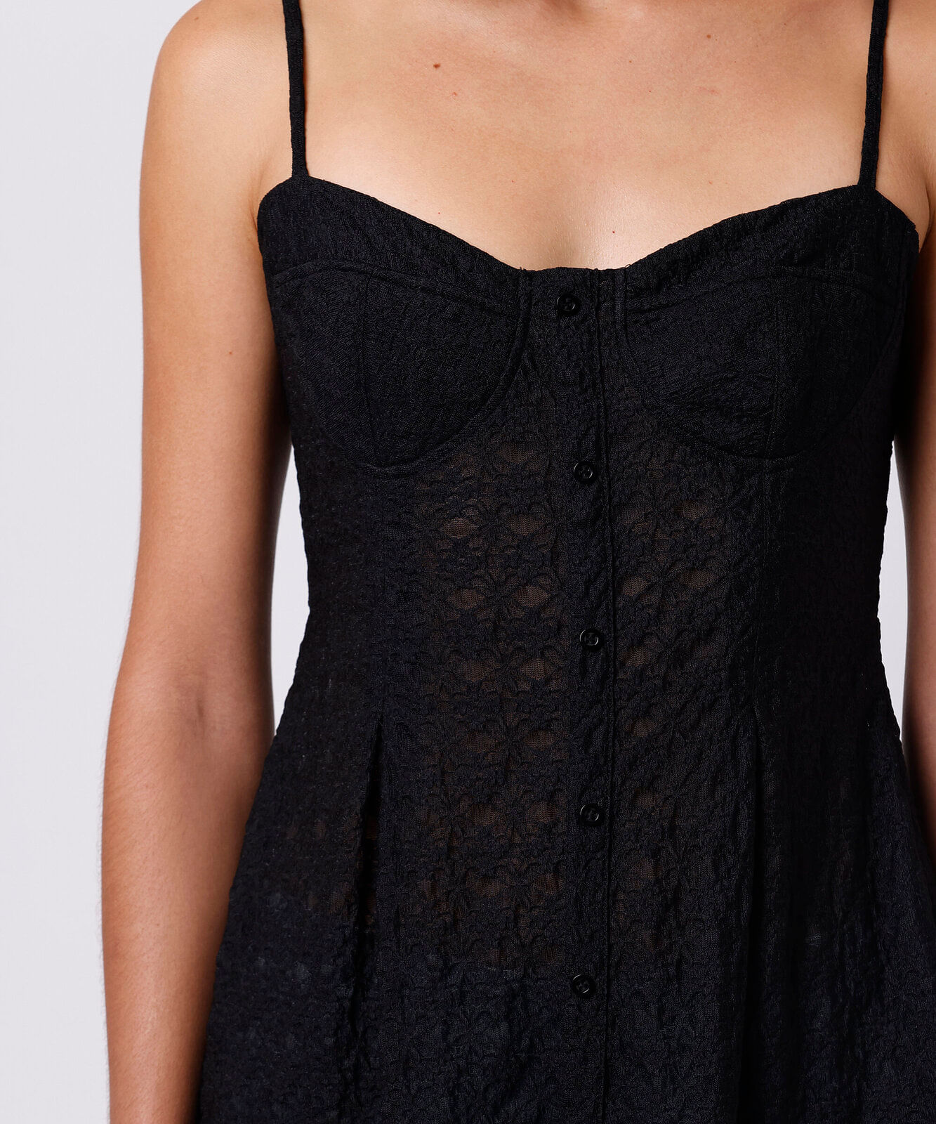 blusa peplum feminina de renda alça fina mindset preta