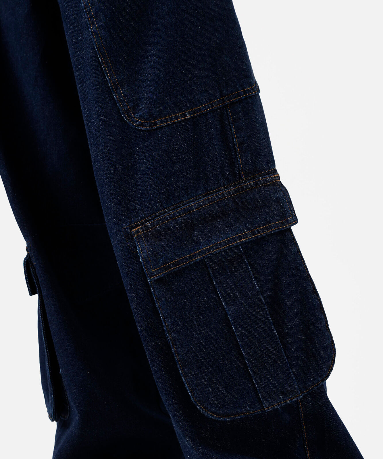 calça skater cargo feminina jeans  cintura média azul