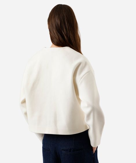 casaco feminino com bolsos texturizado bege