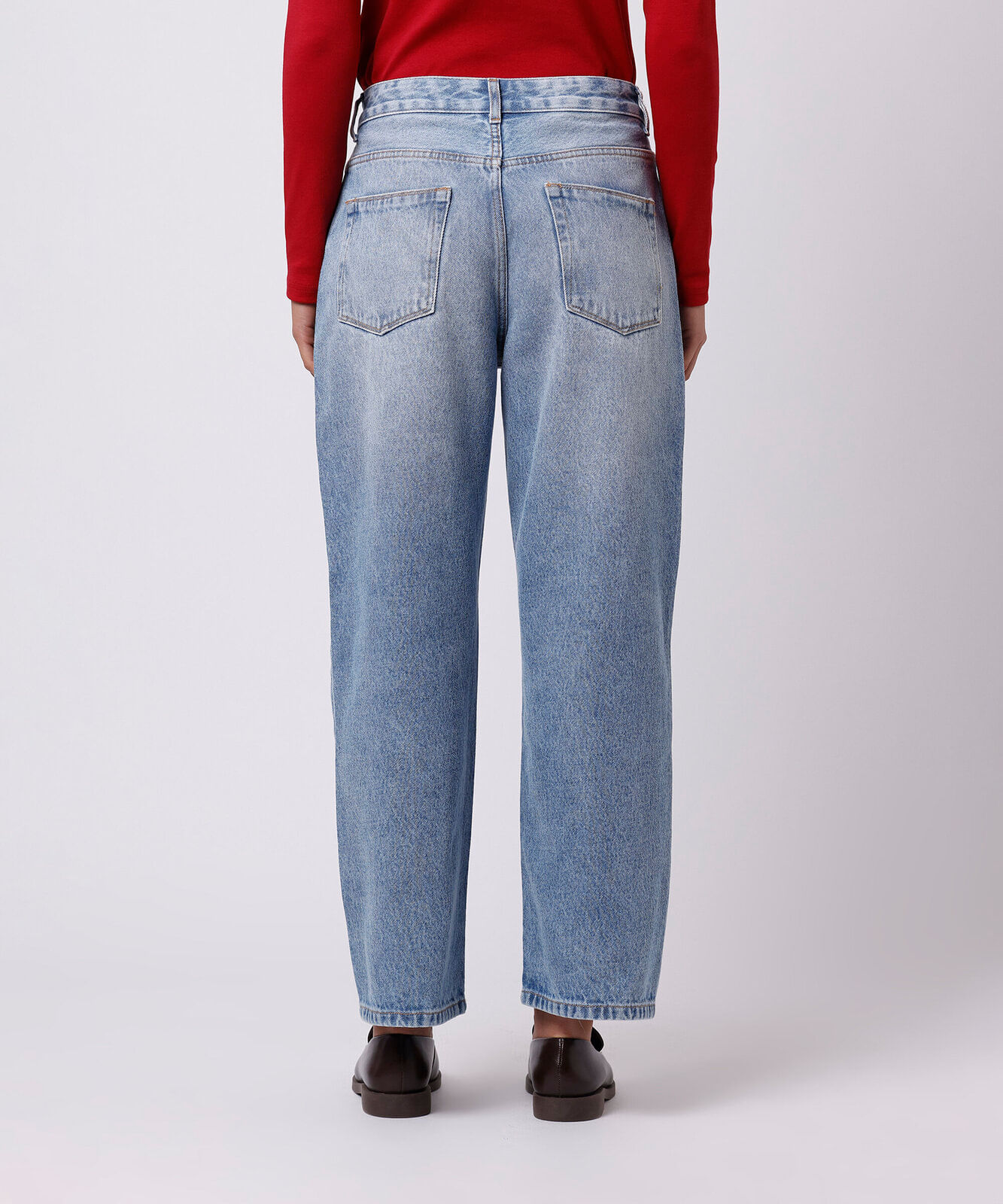 calça reta petit feminina jeans mindset azul