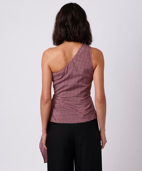 blusa peplum ombro único feminina mindset colorida