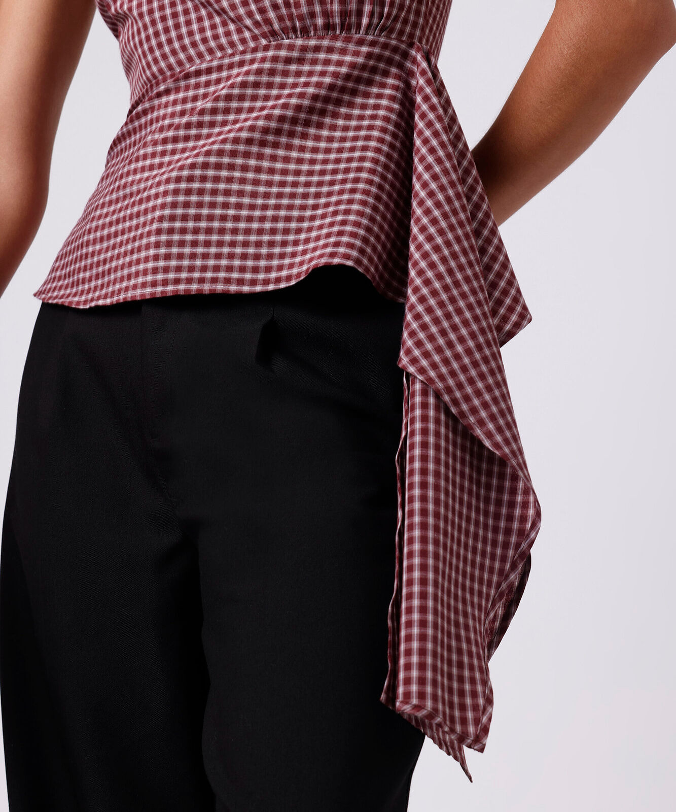 blusa peplum ombro único feminina mindset colorida