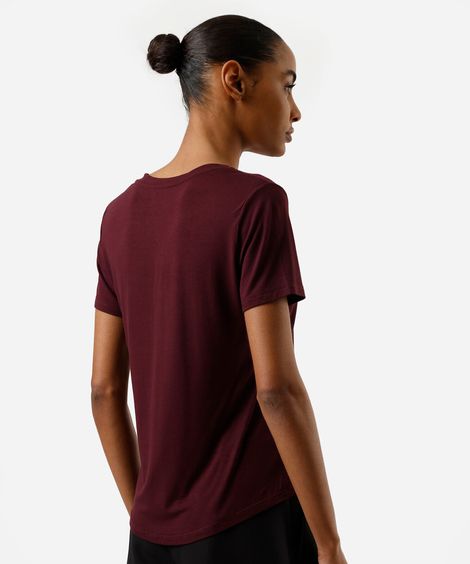 blusa feminina gola v lisa vinho
