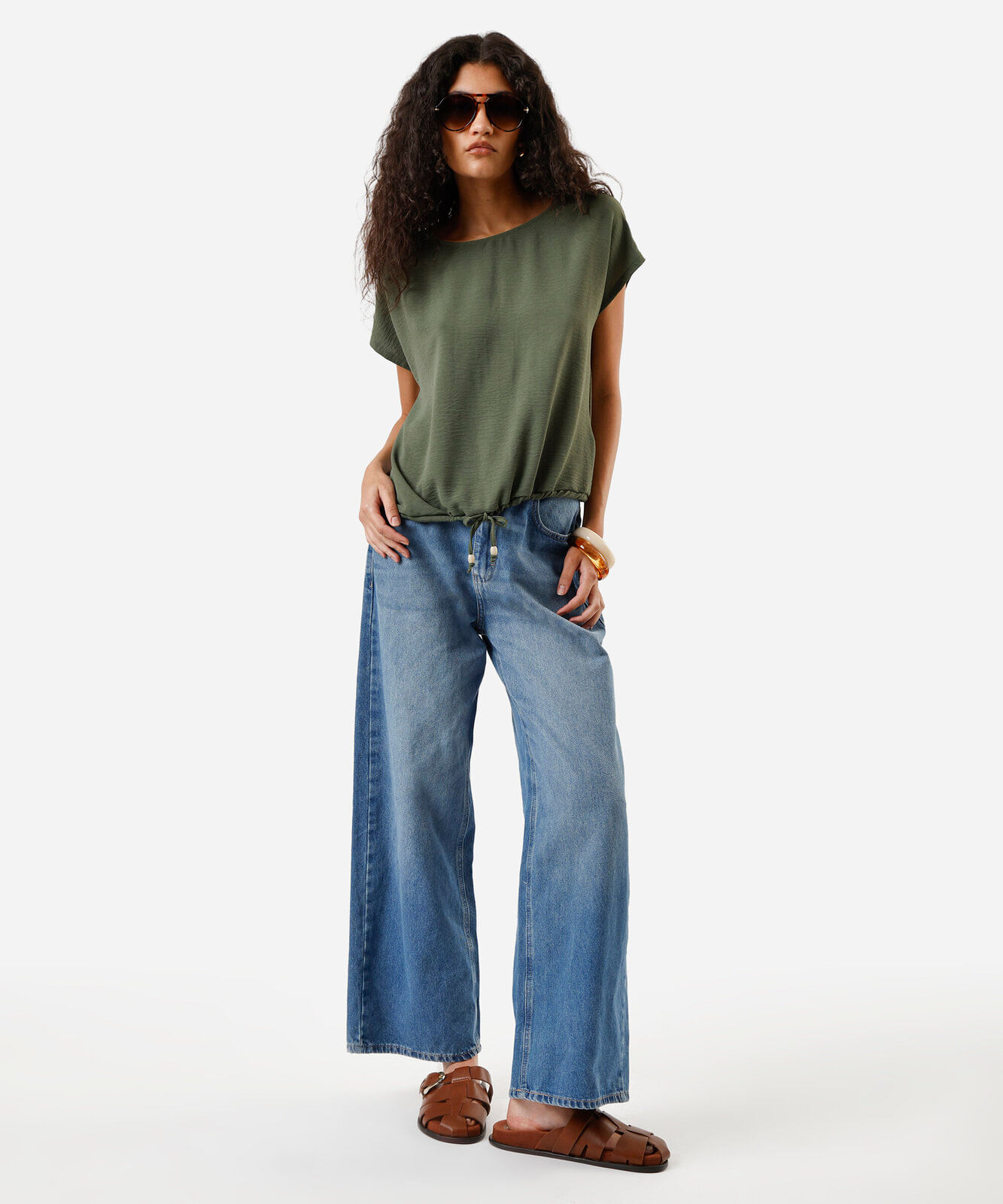 blusa feminina amarração verde