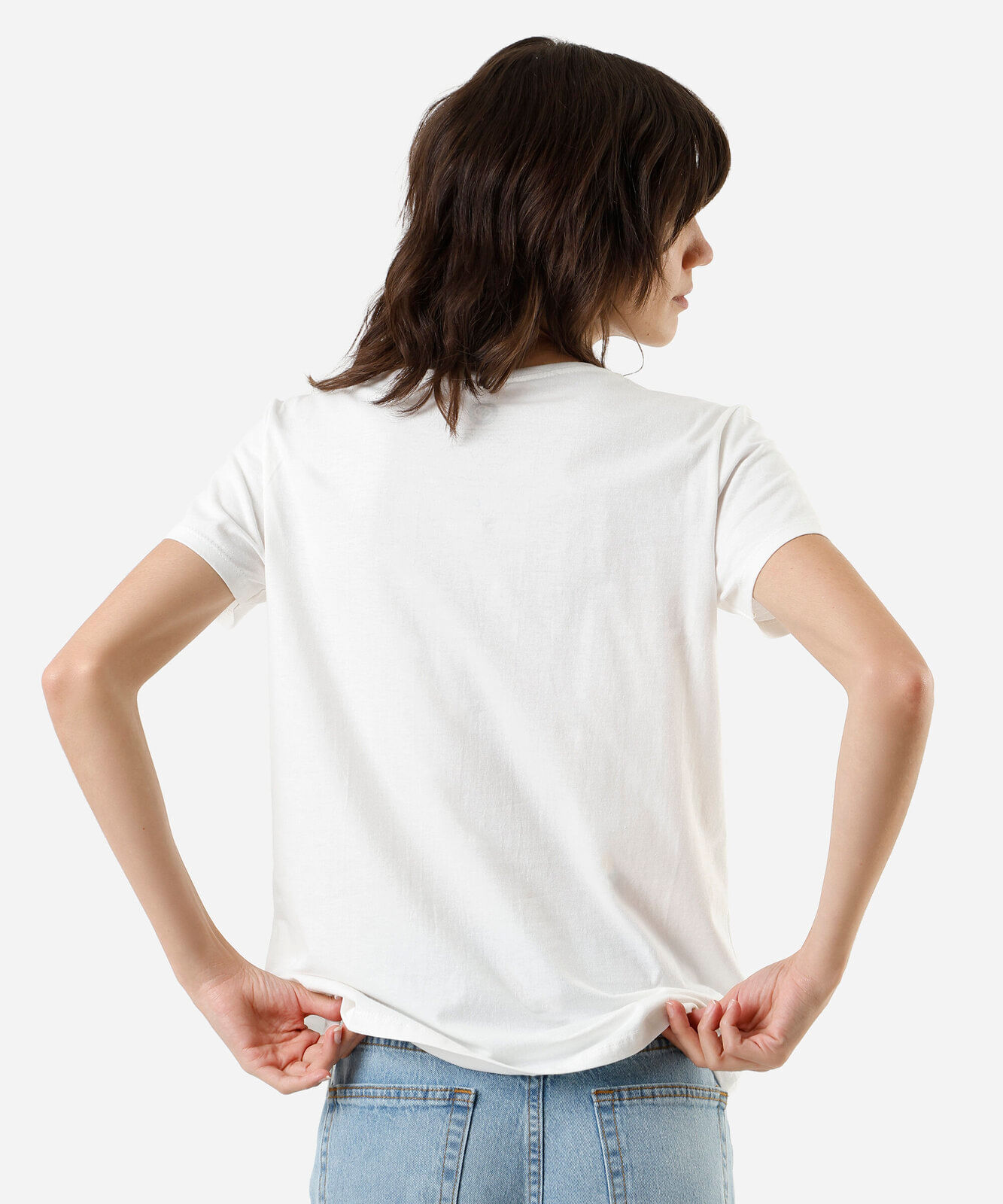 camiseta feminina de algodão mulher maravilha off white