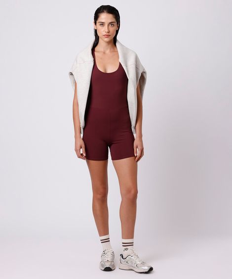 macaquinho esportivo feminino com recorte mindset sport vinho