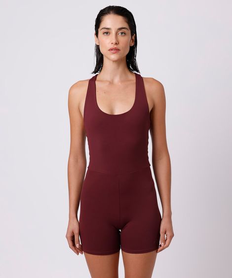 macaquinho esportivo feminino com recorte mindset sport vinho