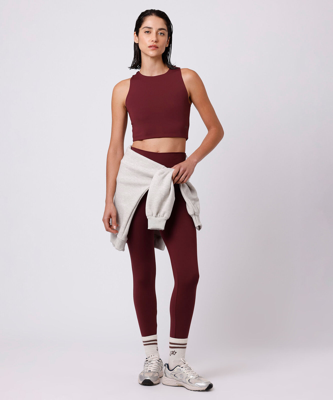 top esportivo feminino com recorte mindset sport vinho